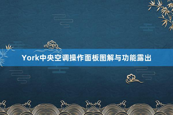 York中央空调操作面板图解与功能露出